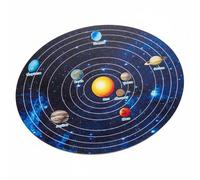 Almencla Puzzle Planète Jeu en Bois Éducatif Système Solaire Plateau Manipulation Planètes Éducatives Coordination Motrice Spatial Adaptée au Public Enfant, Planètes Rondes
