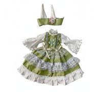 Almencla Robe de Poupée Tenue Vêtement Jupe Ensemble avec Finitions Détaillées Rubans et Perles pour Poupée Articulée Adaptée au de Collection Loisirs Photographie, R-24
