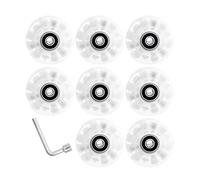 Almencla Roues de Patins à roulettes (8 Pièces), Roues de Skateboard Lumineuses, Rails à Double Rangée, Pièces de Rechange à Roulements à Billes avec Matériau, coloré