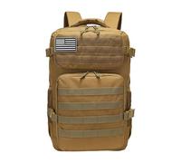 Almencla Sac à Dos Randonnée Sac Camping Sac Trekking Grand Volume Compartiment Ordinateur Portable Bretelles Ergonomiques Oxford Convient pour Camping, BRUN