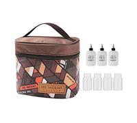 Almencla Sac à épices, Sac de Rangement pour Sel et Assaisonnements, Récipient Léger et Portable pour épices et Sauces, Idéal pour Le Camping, Les Pique-niques, Marron avec Bouteille