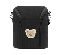 Almencla Sac de Conservation de Lait Maternel Doublure Aluminium Isolante Bandoulière Détachable Rangement Accessoires Convient Allaitante, Noir