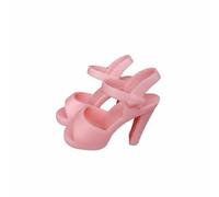 Almencla Sandales pour Poupée Accessoires Miniatures Hauts Chaussures Robustes Plastique Pratiques Conviennent Exposition Photographie Collection , Rose , Sandales 1/4