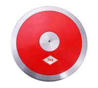 Almencla Sports Training pour Performance en Athlétisme Disque de Lancer avec Bord Lisse et Prise Confortable Construction Acier Épais et Nylon, Rouge