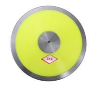 Almencla Sports Training pour Performance en Athlétisme Disque de Lancer avec Bord Lisse et Prise Confortable Construction Acier Épais et Nylon, Jaune