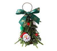 Almencla Statue Sapin de Noël Ornement Arbre de Noël Artificiel Miniature PVC avec Anneau Suspendu Résistant Convient à Salle de Séjour Chambre Maison Bureau C, avec Le Père Noël