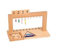 Almencla Support Pédagogique en Bois pour Compter Calculer Perles Suspendues Cartes Numérotées pour Écoliers Débutants, 1 À 9