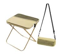 Almencla Tabouret Pliant D'extérieur avec Structure en Aluminium et Tissu Oxford, Chaise Pliante Portable Type Sac à Dos, Siège Compact et Fonctionnel, Kaki 32x30x26cm
