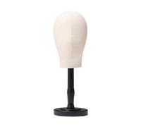 Almencla Tête de Mannequin avec Base Fixe pour Présenter Chapeaux, Perruques et Casquettes Ou à Domicile, Noir Médium