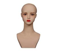 Almencla Tête de mannequin femme, support de perruque polyvalent avec oreilles, support de perruque avec maquillage pour collier, bijoux, postiches, lunettes
