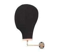 Almencla Tête de Mannequin pour Perruques et Chapeaux, Présentoir à Chapeaux et Postiches, Support En Toile pour La Formation Des Coiffeurs (hommes), noir