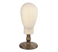 Almencla Tête de Mannequin pour Présentation, Coiffe et Accessoires de Tête à épingler, Modèle Masculin, Facile à Installer, Stable, Support pour Perruque, base marron foncé
