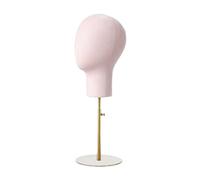 Almencla Tête de Mannequin, Présentoir à Chapeaux, Base En Métal, Stable pour Usage Professionnel, ROSE