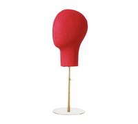 Almencla Tête de Mannequin, Présentoir à Chapeaux, Base En Métal, Stable pour Usage Professionnel, Rouge