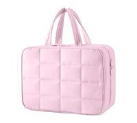 Almencla Trousse de Maquillage, étui à Beauté, Pochette à Maquillage Multifonctionnelle, Trousse de Maquillage, Sac de, Accessoires de Soin de La Peau, Pink S