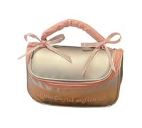Almencla Trousse de pour Ongles, Trousse de Maquillage Légère et Multifonctionnelle en Cuir PU avec Fermeture éclair, Idéale pour Un Usage Personnel Ou, Silver S