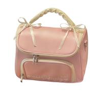 Almencla Trousse de pour Ongles, Trousse de Maquillage Légère et Multifonctionnelle en Cuir PU avec Fermeture éclair, Idéale pour Un Usage Personnel Ou, Pink L