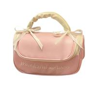 Almencla Trousse de pour Ongles, Trousse de Maquillage Légère et Multifonctionnelle en Cuir PU avec Fermeture éclair, Idéale pour Un Usage Personnel Ou, Pink S