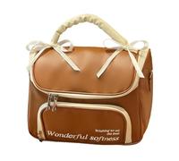 Almencla Trousse de pour Ongles, Trousse de Maquillage Légère et Multifonctionnelle en Cuir PU avec Fermeture éclair, Idéale pour Un Usage Personnel Ou, Brown L
