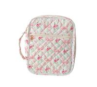 Almencla Trousse de Toilette Matelassée, Accessoire de Salle de Bain Tendance pour Femmes, Trousse de Toilette Portable, Bow and Rose