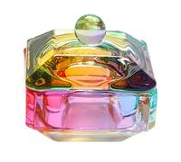Almencla Verre avec Couvercle pour Nail Art, Outils En Verre pour Liquides et Poudres, Outils de Manucure et de Soin Des Ongles, Quadrilatère de fleurs