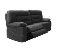 ALMERIA - Canapé Relax Manuel 3 Places Gris Foncé - Altobuy Gris