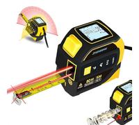 Almighty Ruler Mètre ruban 2 en 1, ruban de 4,8 m, mètre numérique 80 m, outil avec grand écran LCD, rechargeable, pour une utilisation professionnelle
