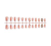 Almind - faux ongles à pression en acrylique, aspect naturel, avec motifs floraux, pour étudiants et femmes qui travaillent, 24 pièces