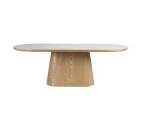 ALMIRA - Table repas ovale Chêne L180 Beige