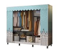 Almirah Armoire de rangement pliable en tissu pour chambre simple Blanc 150 x 45 x 168 cm