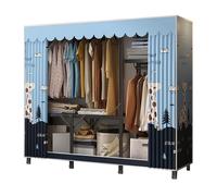 Almirah Armoire de rangement pliable en tissu pour chambre simple Blanc 150 x 45 x 168 cm
