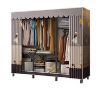 Almirah Armoire de rangement pliable en tissu pour chambre simple Blanc 150 x 45 x 168 cm