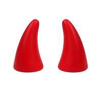 ALMLEU Décoration de Casque Corne 1 Paire Casque de Moto en Caoutchouc Grandes Cornes du Diable décoration Motocross Visage Complet Hors Route Voiture Accessoires(1 Pair Red)