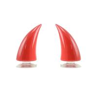 ALMLEU Décoration de Casque Corne 2 pièces Casque Flair Grandes Longues Cornes de Diable Noires for Moto Universelle Style décoration Casques Accessoires(Red A)