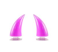 ALMLEU Décoration de Casque Corne 2 pièces Casque Flair Grandes Longues Cornes de Diable Noires for Moto Universelle Style décoration Casques Accessoires(Pink A)