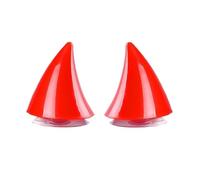 ALMLEU Décoration de Casque Corne Autocollants de décoration Style Cornes du Diable for Casque Moto, 2 pièces, Accessoires, Autocollants Cosplay avec Ventouse(B Red)