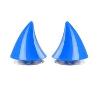 ALMLEU Décoration de Casque Corne Autocollants de décoration Style Cornes du Diable for Casque Moto, 2 pièces, Accessoires, Autocollants Cosplay avec Ventouse(Blue)