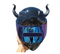 ALMLEU Décoration de Casque Corne Autocollants de décoration Style Cornes du Diable for Casque Moto, 2 pièces, Accessoires, Autocollants Cosplay avec Ventouse(Black)