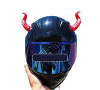 ALMLEU Décoration de Casque Corne Autocollants de décoration Style Cornes du Diable for Casque Moto, 2 pièces, Accessoires, Autocollants Cosplay avec Ventouse(Red)