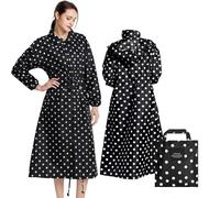 ALMLEU Poncho Pluie Imperméable Womens Long Raincoats Rain Jacket Waterproof Packable Hooded Windbreaker Lightweight Adjustable Waist for Outdoor(SKY BLUE,M)