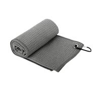 ALMLEU Serviette Golf Serviette de Golf Douce avec Clip, 3 pièces, Absorption d'eau for Petite Microfibre(Gray)