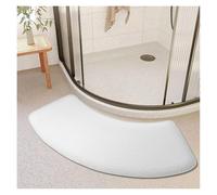 ALMLEU Tapis De Douche Incurvé Tapis de Salle Bain incurvé, Coussin Pied for Douche, éponge épaisse(White)