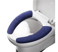 ALMLEU Toilet Seat Cover 2Pc/Set Toilet Seat Cover Warm Flannel Sticker Pad Washable Bathroom Warmer Cushion(Small Dark Blue)
