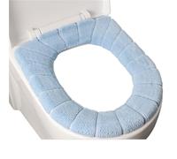 ALMLEU Toilet Seat Cover Thickened Plush O-Type Warm Toilet Cushion Universal Reusable Seat Cover(Blue)
