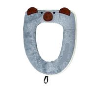 ALMLEU Toilet Seat Cover Universal Toilet Seat Cover with Magic Tape Warm Soft Cushion Back Waterproof(Blue)