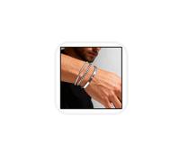 ALMLWIAJ Bracelets hommes, bracelet rigide en acier inoxydable argenté pour hommes, ensemble de bracelets à chaîne maille figaro pour petit ami mari cadeaux de bijoux (Argent 3)