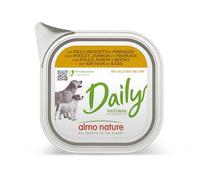 Almo Nature Daily Menu Chien sans Grain Paté avec Poulet/Jambon et Fromage, 100 g, Lot de 32