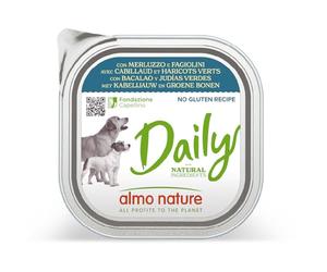 Almo Nature Daily - Aliment Humide pour Chiens - Morue et Haricots Verts - 9 x 300 g