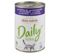 Almo Nature Daily avec Lapin. Nourriture Humide pour Chat Adulte - 24 boîtes de 400g