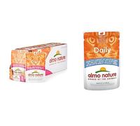 almo nature Daily avec Thon et Saumon. Alimentation complète en sachets fraîcheur - 30 x 70g & Daily avec Morue et Crevettes. Nourriture Humide pour Chat Adulte. - 30 x 70g